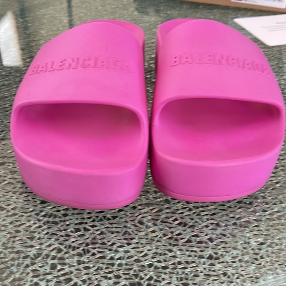 Balenciaga Logo-embossed Rubber Platform Slides w/Dustbags & Box - Picture 4 of 7